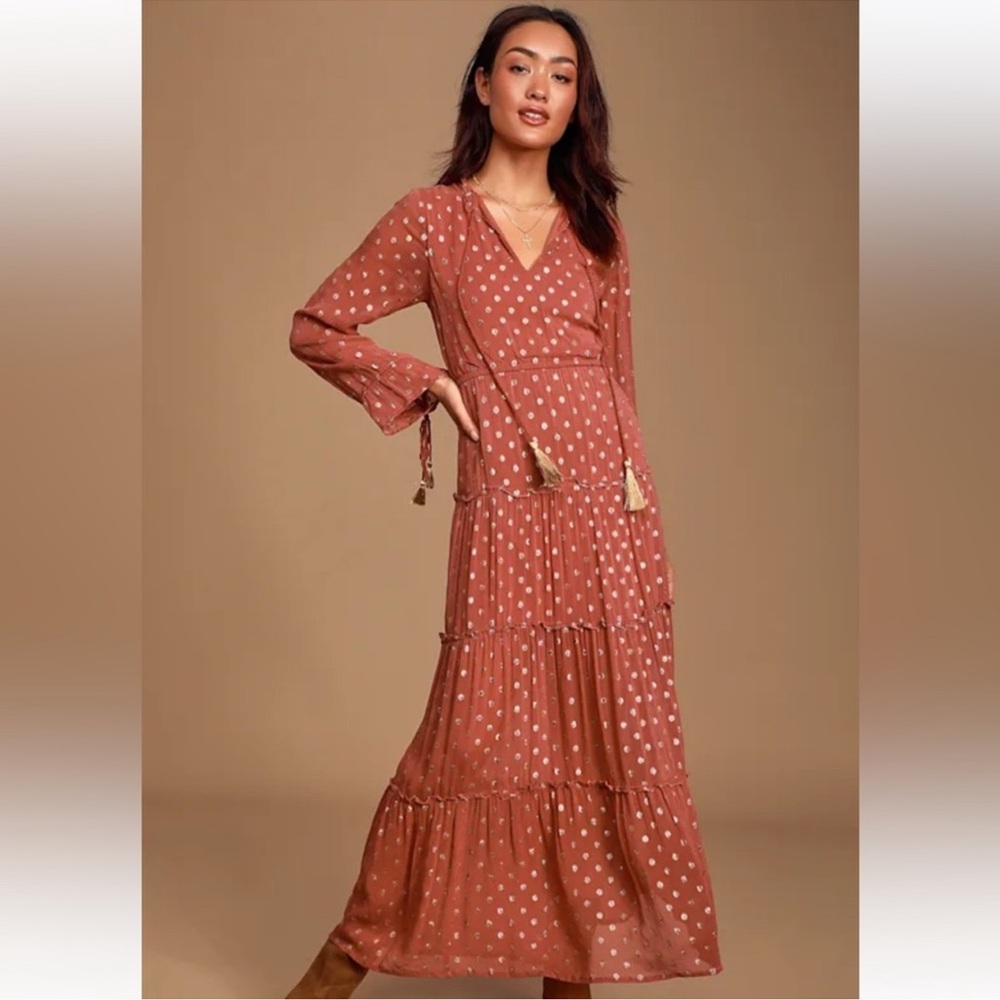 Raga from Anthropologie Elle Rusty Rose Maxi Dress